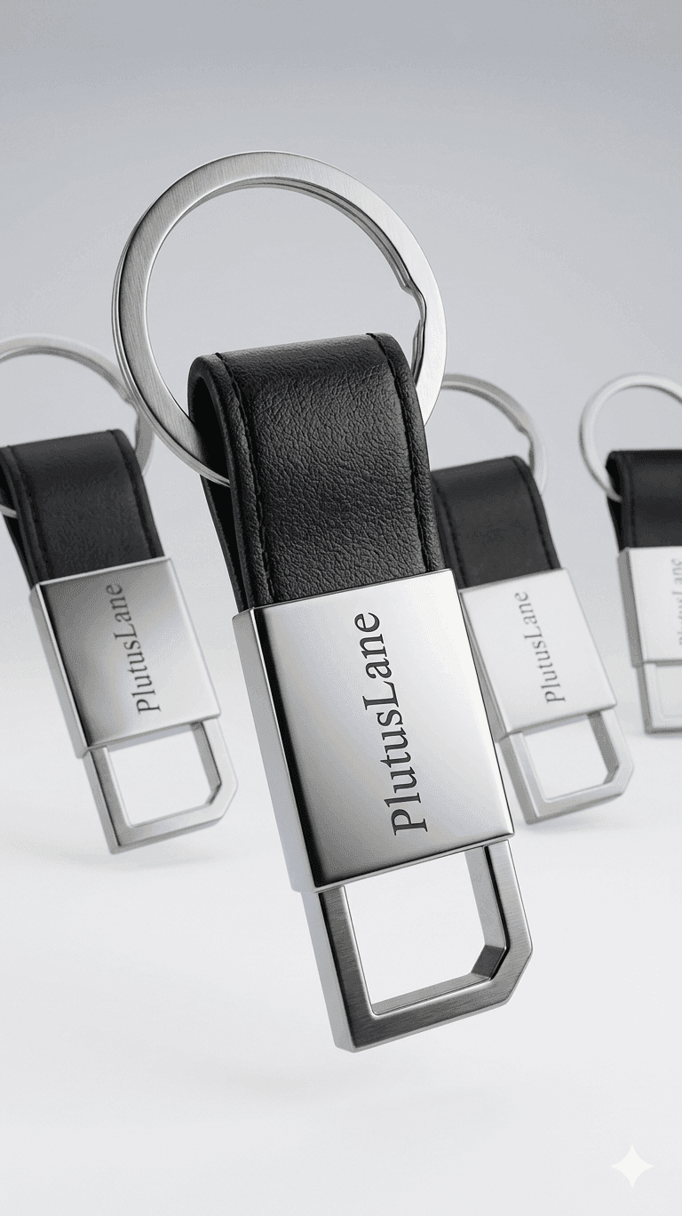 LEATHER STRAP METAL HOOK KEYCHAIN